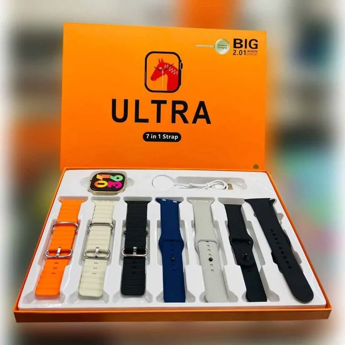 Ultra 7-in-1 Smart Watch with 7 Silicone Straps
