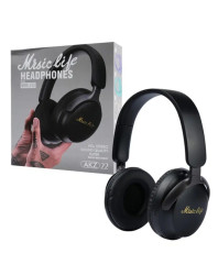 BT Headphone AKZ22 Wireless Bluetooth Over-Ear Headphones Black Color with Deep Bass and Built-in Microphone